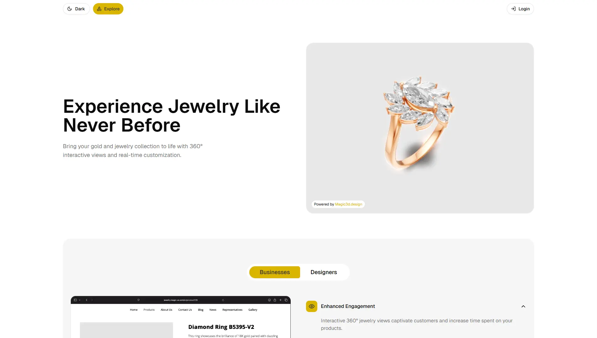 Magic3D – 3D Jewelry Visualization & Customization Platform